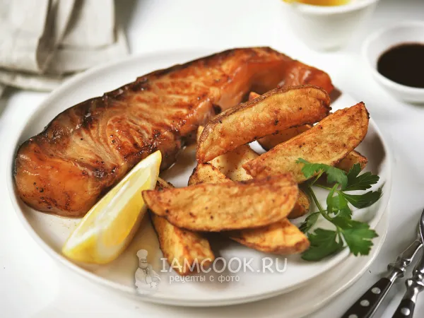 Фото блюда: Филе осетра в аэрогриле с картошкой