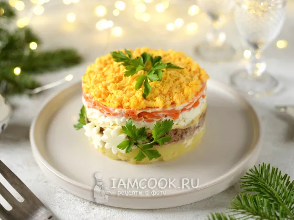 Фото готового блюда: Салат «Мимоза» с тунцом