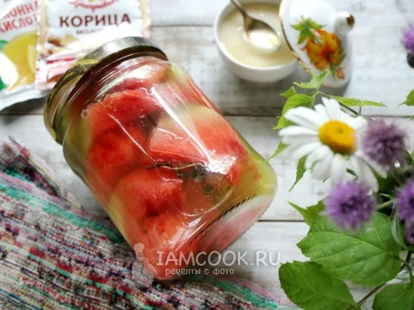 Фото блюда: Сладкие арбузы в банках на зиму