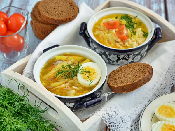 Фото блюда: Щи из свежей капусты с яйцом