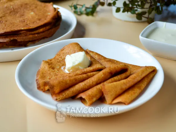 Фото блюда: Блины на ржаной закваске с цельнозерновой мукой
