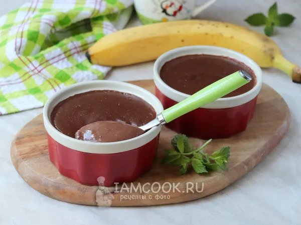 Фото готового блюда: Шоколадно-банановый пудинг