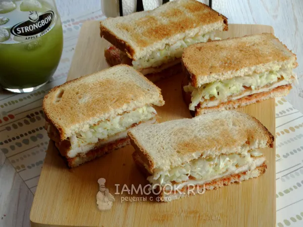 Фото готового блюда: Кацу-сандо с курицей