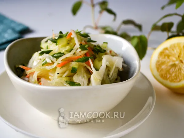 Фото блюда: Постный салат с редькой