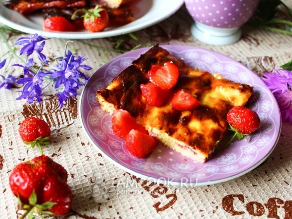 Фото блюда: Творожная запеканка с клубникой