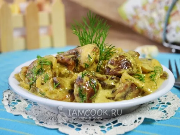 Фото готового блюда: Шампиньоны в карри соусе