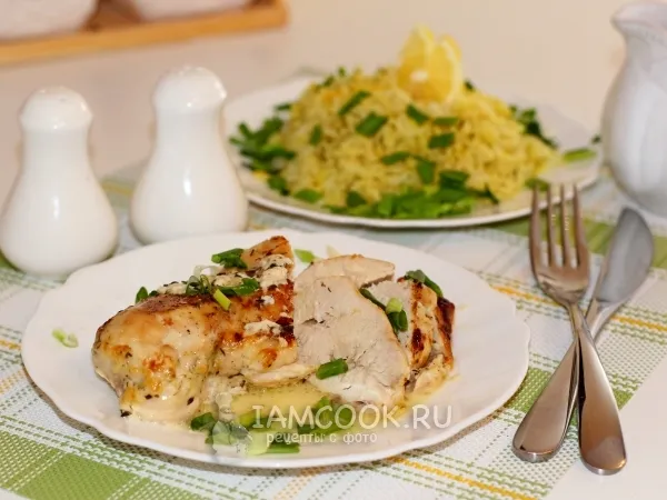 Фото блюда: Куриные грудки запеченные в сливках