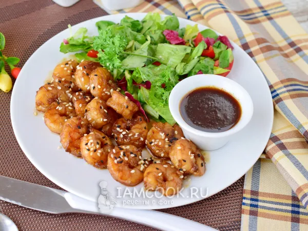 Фото блюда: Креветки в соусе терияки