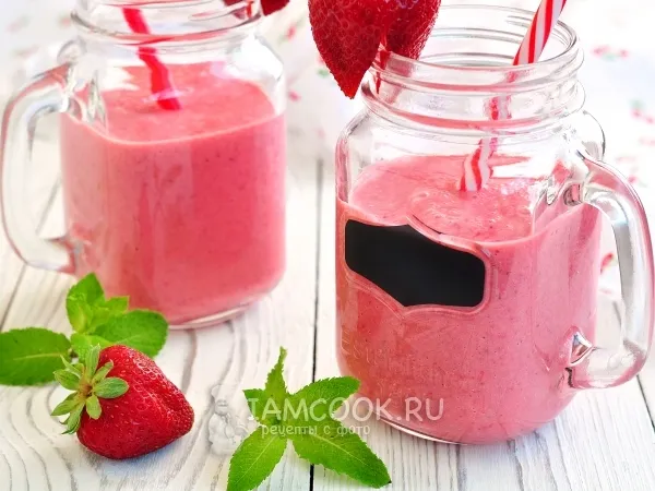 Фото блюда: Клубничный смузи с молоком