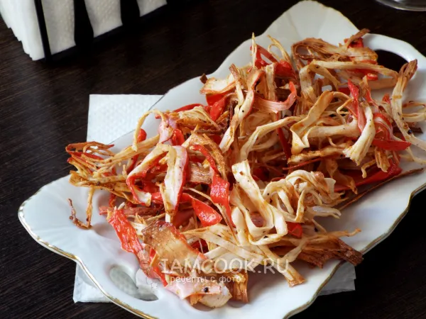 Фото готового блюда: Крабовые чипсы (из крабовых палочек)