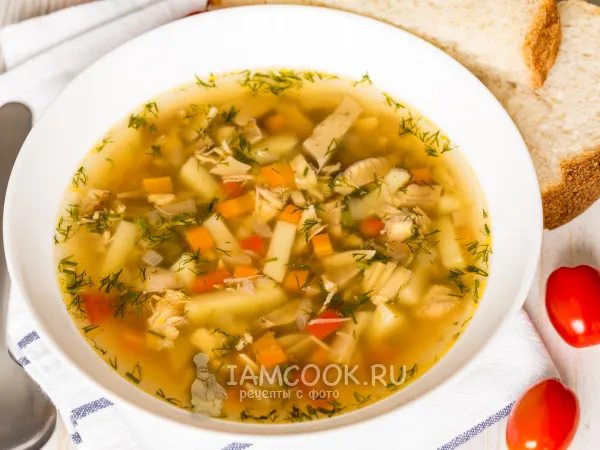 Фото блюда: Суп с сушеными грибами и курицей