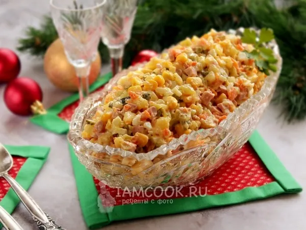 Фото блюда: «Оливье» с кукурузой