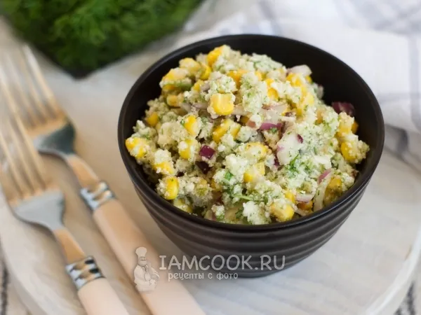 Фото блюда: Салат из цветной капусты и кукурузы