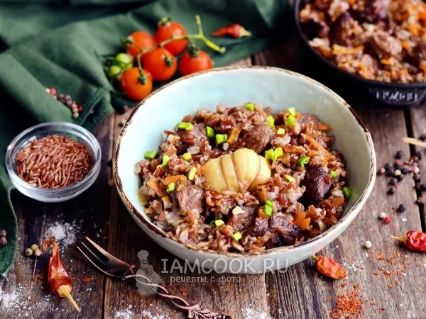 Фото блюда: Плов из красного риса