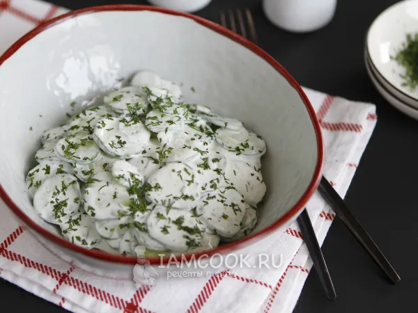 Фото блюда: Огурцы по-польски (в сметане)