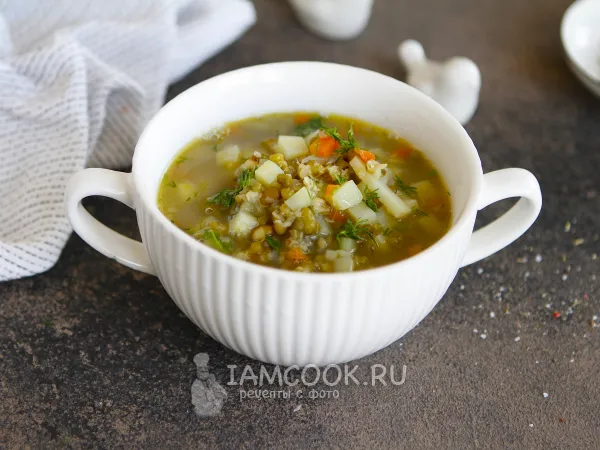 Фото готового блюда: Постный суп с машем