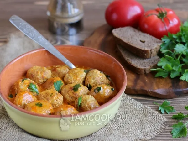 Фото готового блюда: Тефтели из индейки в мультиварке