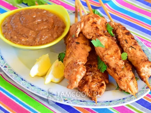 Фото готового блюда: Куриные шашлычки Сатай