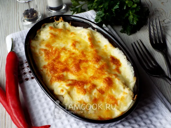 Фото блюда: Цветная капуста под соусом бешамель в духовке