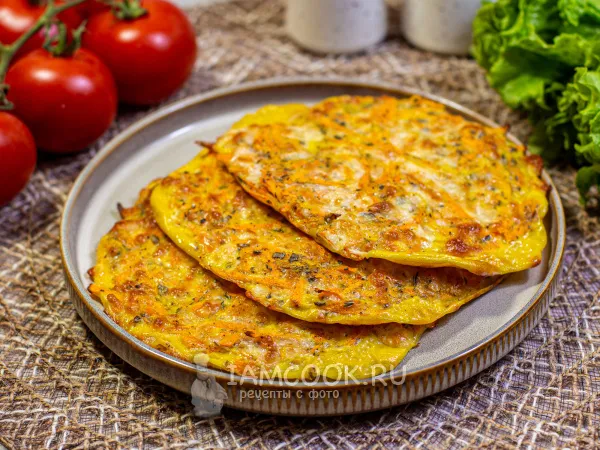 Фото блюда: Лепешки из моркови и сыра в духовке