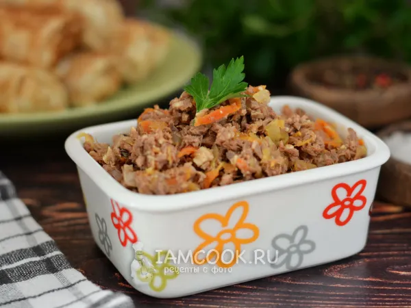 Фото блюда: Начинка для блинов из говядины (отварной)