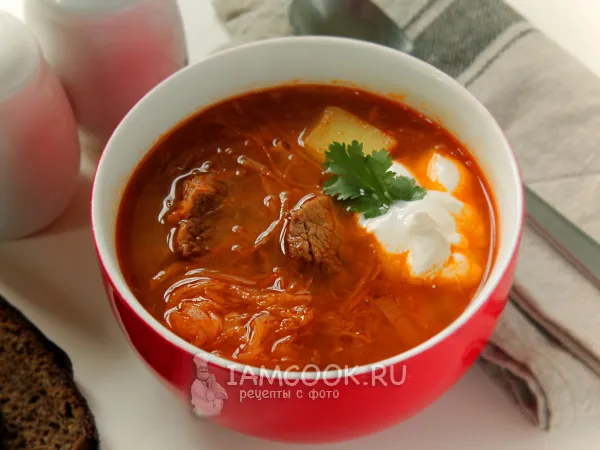 Фото блюда: Борщ с квашеной капустой без свеклы