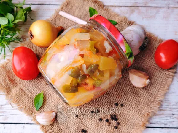 Фото блюда: Салат «Десятка» из кабачков на зиму