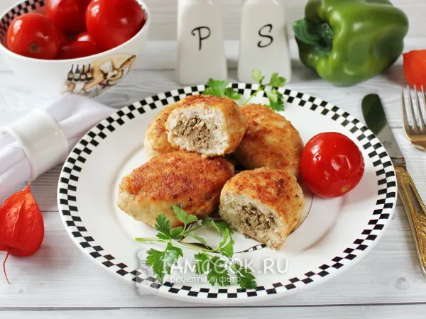 Фото готового блюда: Куриные зразы с печенью