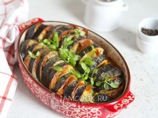 Фото блюда: Баклажаны с моцареллой в духовке