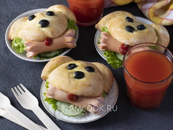 Фото готового блюда: Хот-доги «Собачки»