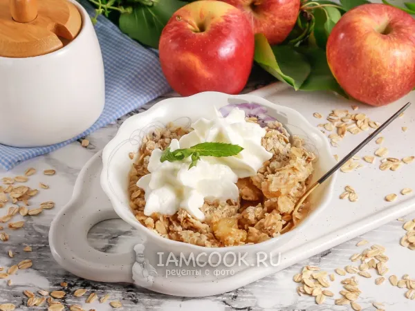 Фото блюда: Яблочный крамбл в микроволновке