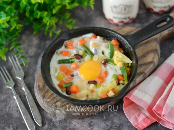 Фото блюда: Замороженные овощи с яйцом