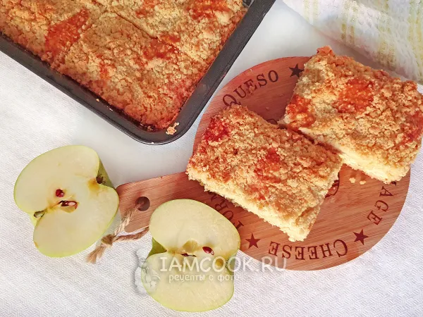 Фото готового блюда: Королевская ватрушка с яблоками и творогом