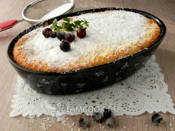 Фото блюда: Творожно-кокосовая запеканка с ягодами