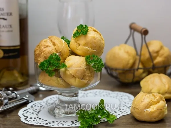 Фото блюда: Профитроли с семгой и сливочным сыром