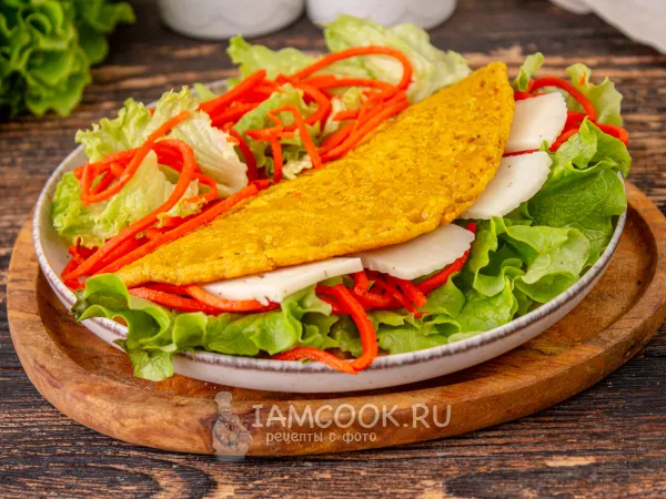 Фото готового блюда: Нутовый блин на завтрак