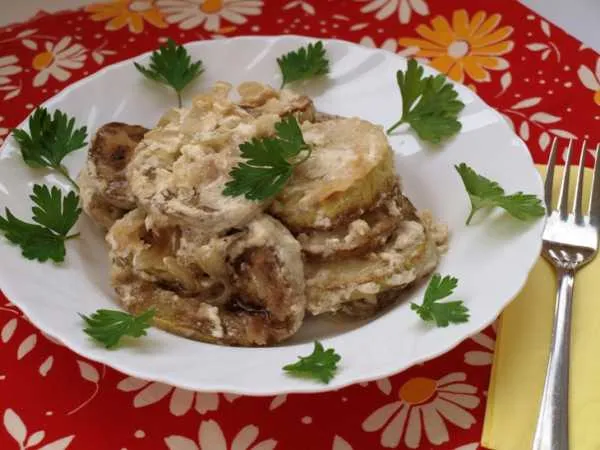 Фото блюда: Кабачки тушеные в сметане