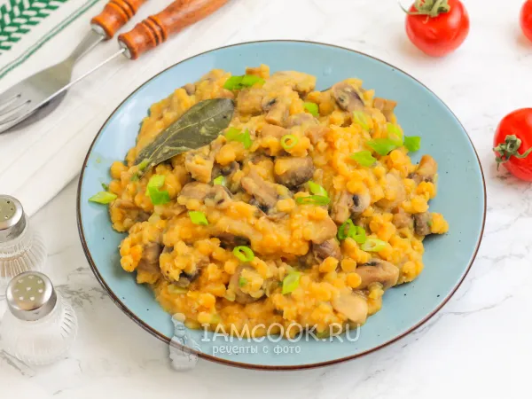 Фото блюда: Красная чечевица с грибами