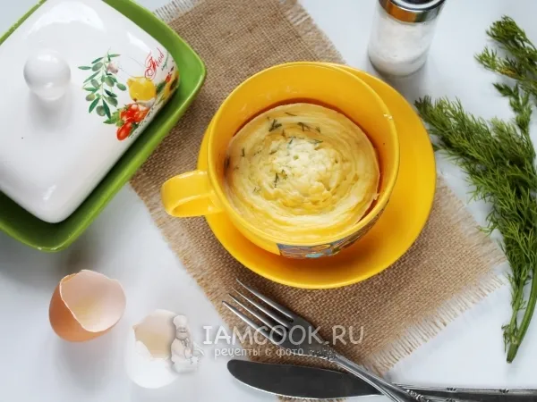 Фото готового блюда: Омлет на сметане в микроволновке