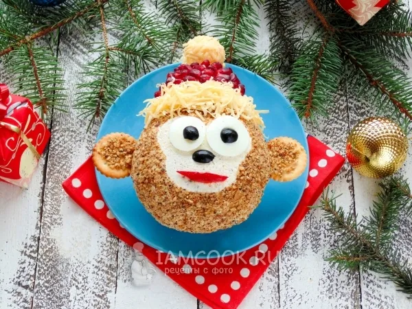 Фото готового блюда: Сырный шар «Обезьянка»