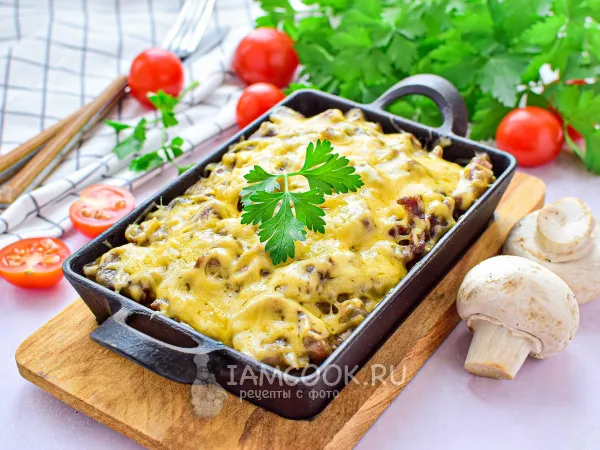 Фото блюда: Жульен с говядиной и грибами