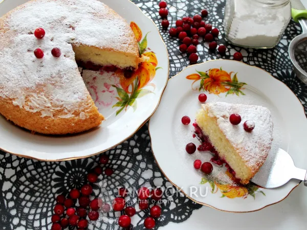 Фото блюда: Пирог с клюквой и брусникой