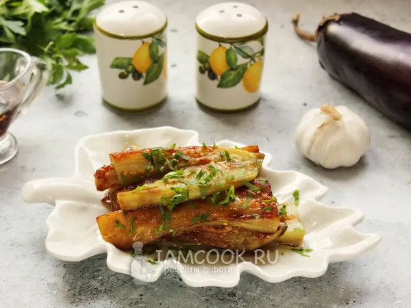 Фото блюда: Жареные баклажаны в медовом соусе