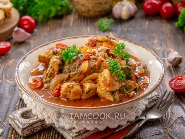 Фото готового блюда: Чахохбили из куриной грудки