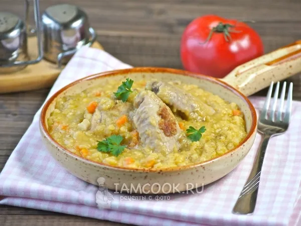 Фото готового блюда: Курица с чечевицей в мультиварке