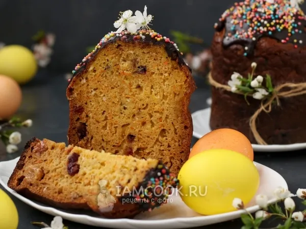 Фото готового блюда: Морковно-творожный кулич