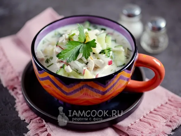 Фото блюда: Окрошка с куриной грудкой