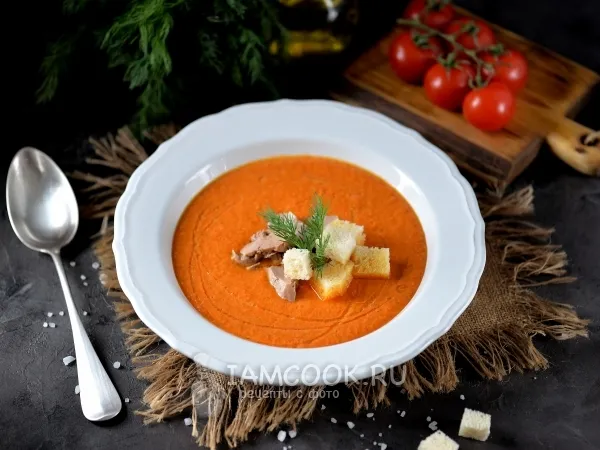 Фото блюда: Гаспачо с печенью трески