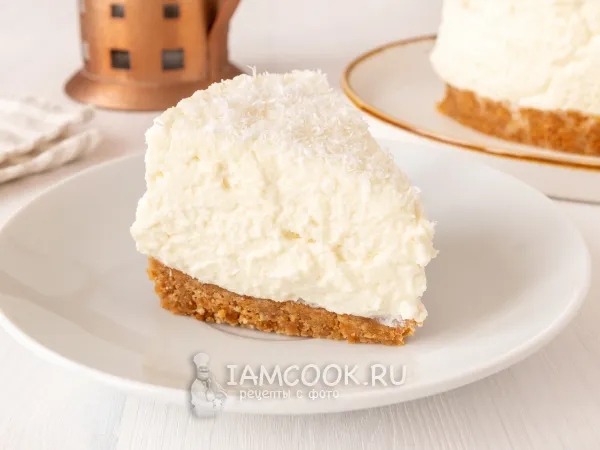 Фото блюда: Чизкейк с рикоттой без выпечки без желатина (с печеньем)