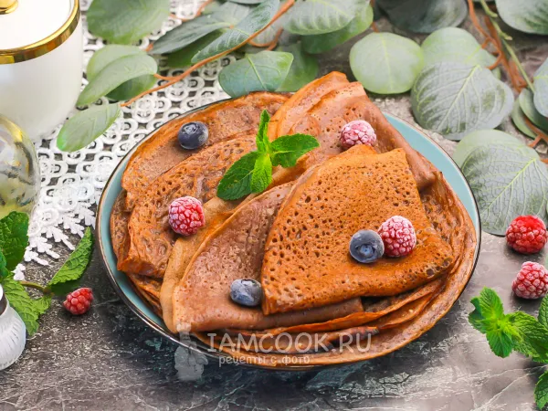 Фото блюда: Заварные шоколадные блины (на кипятке)